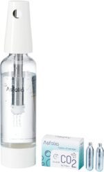 Portable Sparkling Water Maker - Travel Soda Maker for Home & Outdoor, 1L Carbonating Bottle, 10 pcs CO2 Cylinders, Compact Carbonated Water Machine for Flavored Drinks, Soda Machine (White) - Image 2