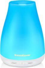 InnoGear Essential Oil Diffuser, Premium 5-in-1 Diffusers for Home Scent Aromatherapy Diffuser Air Desk Humidifier for Bedroom Large Room Office 7 Color LED 2 Mist Mode Waterless Auto Off, Basic White - Image 2