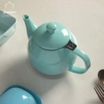 Sweejar Porcelain Teapot with Removable Stainless Steel Infuser,Microwave & Dishwasher Safe Tea Pots for Loose Tea,Tea Infuser Pots for Chrismas Women Gift (30oz Turquoise) - Image 4