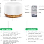 300ML Essential Oil Diffuser, Remote Control Ultrasonic Aromatherapy Oil Diffusers Cool Mist Humidifier, Waterless Auto-Off and 7 LED Light Colors for Bedroom, Yoga, SPA, Baby - Image 6