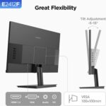KOORUI 24-inch Computer Monitor Full HD 1920 x 1080p 100Hz VA Display 3000:1 Contrast Ratio with HDMI VGA, Three-Sided Slim Bezels, Freesync, 100 x 100 mm VESA Mountable, Ergonomic Tilt, Black - Image 7