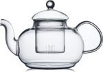 CNGLASS Glass Teapot Stovetop Safe,Clear Teapot with Removable Infuser 20.3 oz,Loose Leaf and Blooming Tea Maker - Image 2