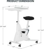 FLEXISPOT V9 3-IN-1 Exercise Bike, All-in-one Under Desk Bike, Indoor Cycling Bike with Adjustable Resistance/LCD Display/Seat/Desktop 350LBS Heavy Duty, Stationary Bike for Home,White - Image 9