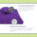 Bean Products Meditation Cushion Mat Set - Zafu Floor Pillow Organic Buckwheat Pillow + Cotton Filled Zabuton Prayer Pad - Meditation Pillow Yoga Knee Pad - Made in USA - 14" Round or 18" Oval - Image 6