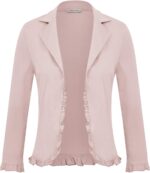 GRACE KARIN Women Business Casual Cropped Blazer Jacket Open Front Cotton Cardigan - Image 2