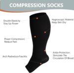 Abodhu Plus Size Compression Socks Open Toe Compression for Women& Men 15-20mmHg Wide Calf Knee High Toeless Compression Sock - Image 5