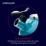 Circulon Enamel on Steel Whistling Teakettle/Teapot With Flip-Up Spout, 2 Quart - Turquoise Blue - Image 5