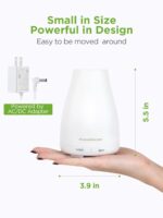 InnoGear Essential Oil Diffuser, Premium 5-in-1 Diffusers for Home Scent Aromatherapy Diffuser Air Desk Humidifier for Bedroom Large Room Office 7 Color LED 2 Mist Mode Waterless Auto Off, Basic White - Image 3