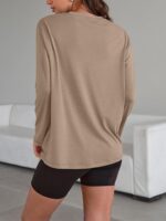 Trendy Queen Womens Oversized Long Sleeve T Shirts 2025 Basic Crewneck Tee Fall Tops Casual Workout Y2K Clothes - Image 5