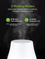 InnoGear Essential Oil Diffuser, Premium 5-in-1 Diffusers for Home Scent Aromatherapy Diffuser Air Desk Humidifier for Bedroom Large Room Office 7 Color LED 2 Mist Mode Waterless Auto Off, Basic White - Image 4
