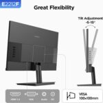 KOORUI 22 Inch Computer Monitor Full HD 1080P 100Hz PC Gaming Screen VA Panel Ultra-Slim Display 3000:1 Contrast Ratio with Adpitive Sync (HDMI/VGA/VESA Compatible 100x100mm/Audio Out), Tilt, Black - Image 7