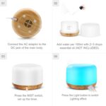 300ML Essential Oil Diffuser, Remote Control Ultrasonic Aromatherapy Oil Diffusers Cool Mist Humidifier, Waterless Auto-Off and 7 LED Light Colors for Bedroom, Yoga, SPA, Baby - Image 8