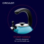 Circulon Enamel on Steel Whistling Teakettle/Teapot With Flip-Up Spout, 2 Quart - Turquoise Blue - Image 7