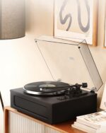 Vinyl Record Player All-in-1 LP Turntable Built-in Four Speakers HiFi Belt Drive System with Phono Preamp ATN-3600L MM Cartridge BT Wireless Aux-in RCA Line Out Auto Off Black Classic Edition - Image 10