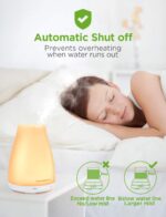 InnoGear Essential Oil Diffuser, Premium 5-in-1 Diffusers for Home Scent Aromatherapy Diffuser Air Desk Humidifier for Bedroom Large Room Office 7 Color LED 2 Mist Mode Waterless Auto Off, Basic White - Image 7