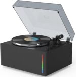 Turntables All-in-1 Vinyl Record Players with 2 Tweeter & 2 Bass HiFi Stereo Speakers Belt Drive Phono Preamp ATN-3600L MM Cartridge BT Wireless Aux-in RCA Line Auto Off Colored Light Strip Pure Black - Image 2