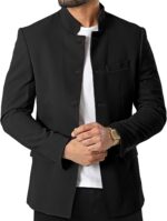THWEI Mens Casual Suit Blazer Jackets Stand Collar Business Sport Coats - Image 3