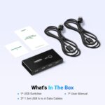 UGREEN USB Switch Selector 2 Computers Sharing 4 USB Devices USB 2.0 Peripheral Switcher Box Hub for Mouse Keyboard Scanner Printer PCs with One-Button Swapping and 2 Pack USB A to A Cable - Image 9