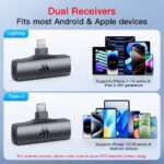 2pcs Dual Receivers Mini Microphone for iPhone 7-16 iPad Android Video Recording,Lavalier Wireless Microphone for Game Live Streaming,Interviews,YouTube,TikTok,Vlog,Gift - Image 3