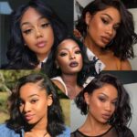 Douyin Bob Wig Human Hair 13x4 Frontal Lace Wig 14 Inch Body Wave 180% Density HD Lace Front Wigs Human Hair Pre Plucked Bob Wigs for Women (14 inch, Natural Black) - Image 8