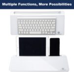 TSJ OFFICE Small Desktop Whiteboard -Glass Dry Erase Board Computer Keyboard Stand White Board Surface Pad with Drawer, Desk Organizers with Accessories for Office, Home, School Supplies - Image 6
