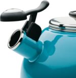 Circulon Enamel on Steel Whistling Teakettle/Teapot With Flip-Up Spout, 2 Quart - Turquoise Blue - Image 10