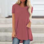 Women's Relaxed Fit Casual Tops Summer Basic T-Shirts for Women Oversized Blouse Tee Shirts Comfortable Daily Wear - Image 4