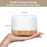 Homeweeks 300ml Essential Oil Diffuser, Quiet Aromatherapy Mist Diffusers for Essential Oils, Wood Grain, Ultrasonic, Remote Control, Timer, 7 Colors Light for Bedroom (300ml) - Image 4
