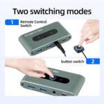 USB 3.0 Switch for 2 Computers, 4 USB Devices, 5Gbps Data Transfer, Driver-Free, Remote Control for Office, Gaming, Printers, Keyboards & Peripherals(SW204) - Image 5