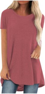 Women's Relaxed Fit Casual Tops Summer Basic T-Shirts for Women Oversized Blouse Tee Shirts Comfortable Daily Wear - Image 3