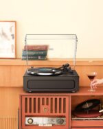 Vinyl Record Player All-in-1 LP Turntable Built-in Four Speakers HiFi Belt Drive System with Phono Preamp ATN-3600L MM Cartridge BT Wireless Aux-in RCA Line Out Auto Off Black Classic Edition - Image 7