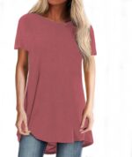 Women's Relaxed Fit Casual Tops Summer Basic T-Shirts for Women Oversized Blouse Tee Shirts Comfortable Daily Wear - Image 2