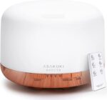ASAKUKI 500ml Premium, Essential Oil Diffuser with Remote Control, 5 in 1 Ultrasonic Aromatherapy Fragrant Oil Humidifier Vaporizer, Timer and Auto-Off Switch Brown - Image 2