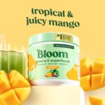 Bloom Nutrition Superfood Greens Powder, Digestive Enzymes with Probiotics and Prebiotics, Gut Health, Bloating Relief for Women, Chlorella, Green Juice Mix with Beet Root Powder, 30 SVG, Mango - Image 3