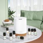 ASAKUKI Essential Oil Diffuser, Aromatherapy Cool Mist Home Humidifier with 7 LED Color Changing Light and Auto-Off Safety Switch, 8 Essential Oils Set, 300ml (Brown with Oils) - Image 8