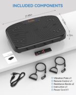 Vibration Plate Exercise Machine, Vibration Plate Platform for Lymphatic Drainage, 200 Adjustable Speeds Power Shaping Vibrating Plate Helps Weight Loss, Shaping, Max Weight 450 Lbs - Image 7