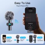 2pcs Dual Receivers Mini Microphone for iPhone 7-16 iPad Android Video Recording,Lavalier Wireless Microphone for Game Live Streaming,Interviews,YouTube,TikTok,Vlog,Gift - Image 4
