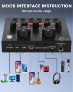 Podcast Equipment Bundle, All-in-One Audio Interface with Studio Condenser Microphone Perfect for Podcasting, Recording, Singing, Streaming and Gaming, PC, Smartphone, YouTube, TikTok (V8) - Image 5