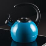 Circulon Enamel on Steel Whistling Teakettle/Teapot With Flip-Up Spout, 2 Quart - Turquoise Blue - Image 8