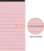 Amazon Basics Narrow Ruled 5-Inch by 8-Inch Lined Writing Note Pads, 6 Count (50 Sheet Pads), Multicolor - Image 4