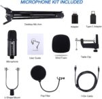 USB Condenser Microphone for PC Gaming, Podcast, ASMR & Recording - Cardioid Studio Mic for Phone, Laptop, PS4 & USB-C Devices - Image 8