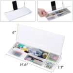 TSJ OFFICE Small Desktop Whiteboard -Glass Dry Erase Board Computer Keyboard Stand White Board Surface Pad with Drawer, Desk Organizers with Accessories for Office, Home, School Supplies - Image 5