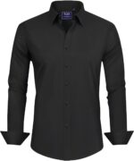 J.VER Men's Dress Shirts Stretch Stain Shield Long Sleeve Solid Formal Shirt Business Casual Button Down Shirts - Image 5