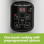 Hamilton Beach Digital Programmable Rice Cooker & Food Steamer, 8 Cups Cooked (4 Uncooked), With Steam & Rinse Basket, Stainless Steel (37518) - Image 6