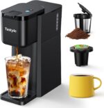 Mini Hot and Iced Coffee Maker Single Serve, for K Cup and Ground, 6 to 14 Oz Brew Sizes, with Recipe Book, for Home, Travel, RV, Office and Dorm, Classic Black (2.0 Version) - Image 2
