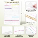 To Do List Notepad Undated, Daily To Do List Notebook (8.5"x 11") Spiral Daily Task Hourly Schedule Planning Pad with Checklist Suitable for Office, Home and School 104 Pages - Image 6