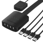 SABRENT USB 2.0 Sharing Switch up to 4 Computers and Peripherals LED Device Indicators (USB-USS4) Black - Image 2
