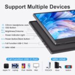 Portable Monitor 15.6-inch FHD 1080P Ultra-Slim Travel External Monitor HDR IPS Gaming Display with Kickstand &Speakers USB-C HDMI Plug&Play，for Laptop PC Phone PS4/5 Xbox Switch - Image 6