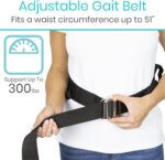 Vive Gait Belt (300lbs) Transfer Belt with Handles - Medical Nursing Safety Patient Assist - Bariatric, Elderly, Handicap, Physical Therapy - PT Gate Strap Quick Release Metal Buckle, Grabbing Teeth - Image 7