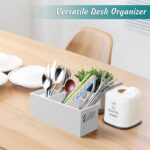 DRASTAR Remote Control Holder, TV Remote Holder, Remote Organizer Caddy for Table, Wooden Remote Box for Nightstand, Bedside Caddy, White, 3 Slots - Image 5